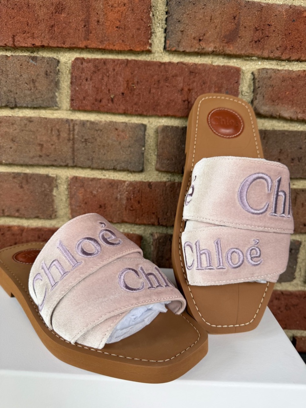 Chloe Woody Velvet Slide - Picture 4 of 14